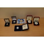 A modern Silver Coin Collection, Royal Mint 1990 Piedfort 5p with cert, Royal Mint 1996 £2 in