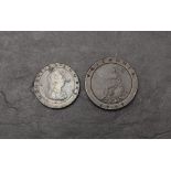 A George III Cartwheel Penny and a 1797 Two Pence