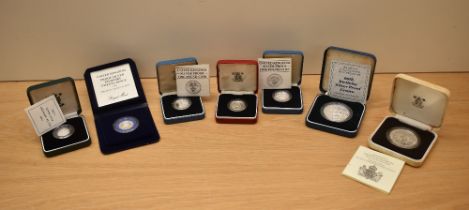 A collection of United Kingdom Silver Proof Cased Coins, One Pounds 1983, 1984 & 1985 no