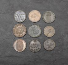 A small collection of Copper Coins & Tokens, Jersey 1861 1/13 of a Shilling, Isle of Man 1733 Penny,