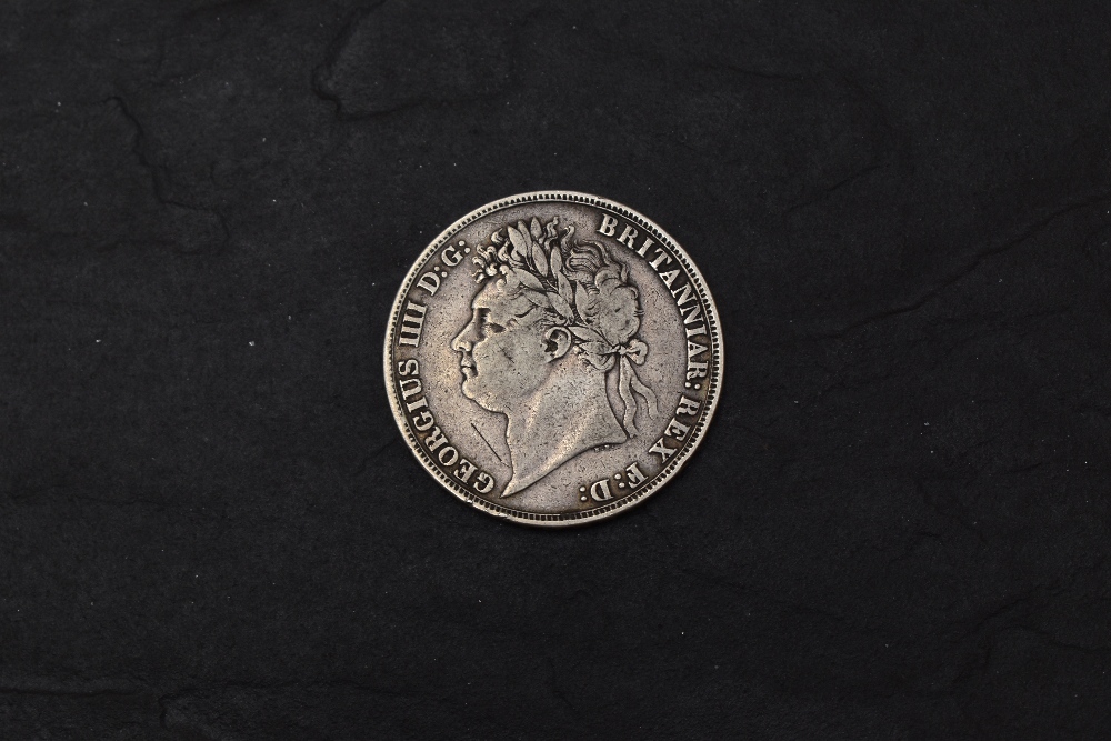 A 1822 George III Silver Crown, TERTIO on edge - Bild 2 aus 2