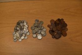 A collection of GB Coins including Silver Six Pences, Shillings and Florins, 11oz of Silver,