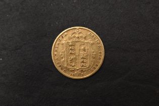 A 1892 Queen Victoria Gold Half Sovereign, Jubilee Head, Shield Back, Royal Mint