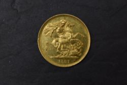 A GB 1887 Gold Two Pound Coin, Royal Mint, Jubilee Head