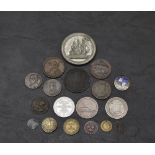 Eighteen Medals and Tokens, 17th century and later including 1658 Oliver Cromwell Kirk Medallion,