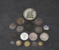 Eighteen Medals and Tokens, 17th century and later including 1658 Oliver Cromwell Kirk Medallion,