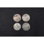 Three Queen Victoria Silver Crowns, 1890, 1891 & 1892 along with a Queen Victoria Silver Double