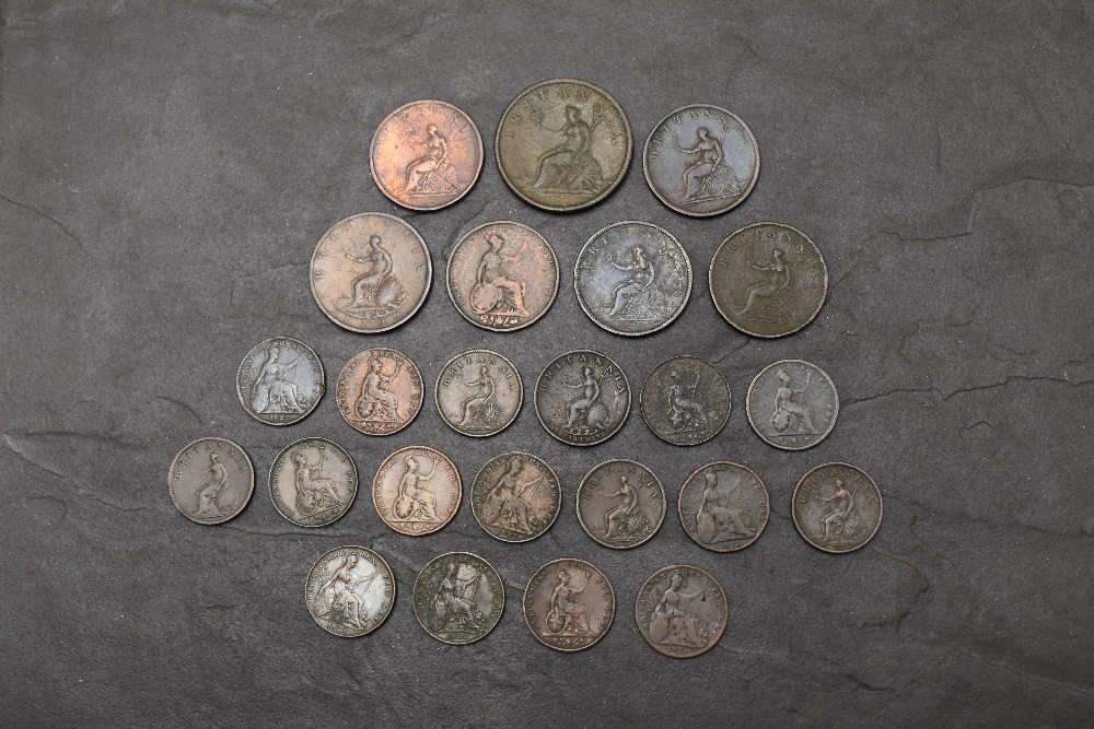 A small collection of Georgian Copper Coins, Farthing to Penny, 24 in total - Image 2 of 2