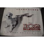 A small selection of posters including a Disney's 102 Dalmations promotional poster, three vintage