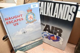 Two books, Naught escapes US, by Peter B Gunn and Faulkands, the air war, by Rodney A Burden,