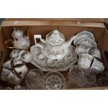 A Johnson Bros Eternal Beau' part tea service (14 pieces approx) including napkin rings, a selection