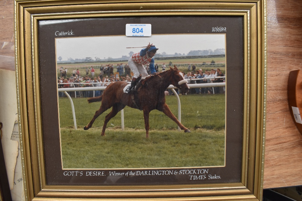 Two framed photographs depicting racehorse Gott's Desire winner of the Darlington & Stockton Times - Image 3 of 3