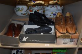 Four pairs of vintage K Shoes/Clarks gents leather shoes size ranging in sizes from 7.5 - 8.5.