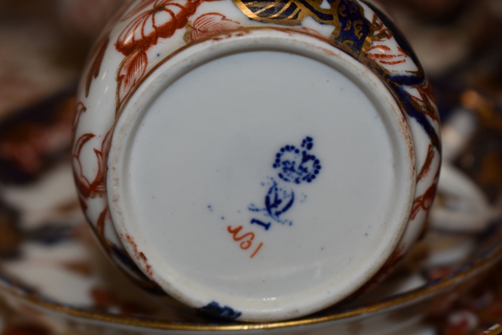 A Victorian Crown Derby porcelain nine piece breakfast set to include canted rectangular tray with - Image 2 of 2
