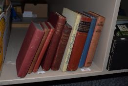 A small selection of vintage books including Baedeker's-Paris and its Environs and Sperry-