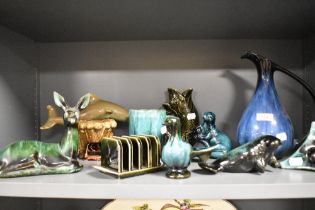 An assorted collection of Blue Mountain and other pottery, to include an elegant blue drip glazed
