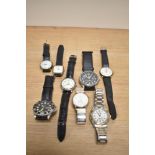 A collection of wristwatches including Rotary, Lorus, Avia and Limit