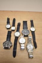A collection of wristwatches including Rotary, Lorus, Avia and Limit