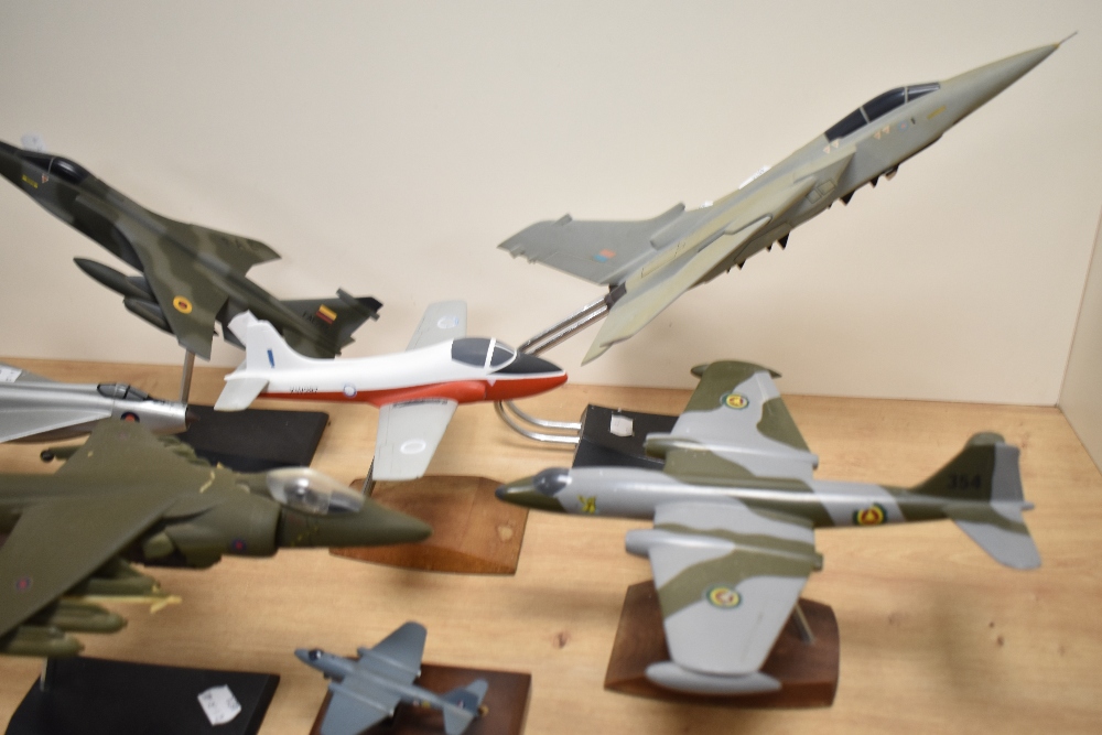 An assorted collection of kit built and other model aircraft on stands, the largest measures 40cm - Image 2 of 3