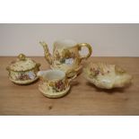 An assorted collection of Royal Worcester blush ivory table ware, to comprise a teapot without