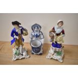 Two 19th Century Continental porcelain figural studies of street sellers, the largest measuring 20cm