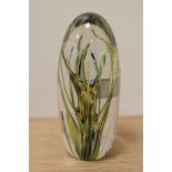 A vintage Strathearn glass paper weight, having modern branched 'Tropics' design.