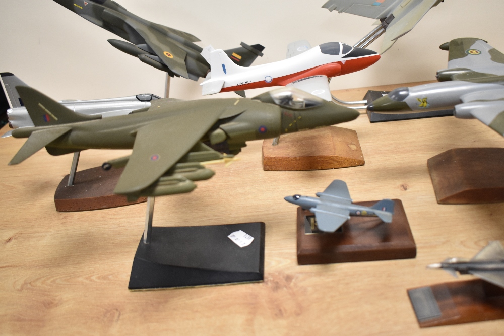 An assorted collection of kit built and other model aircraft on stands, the largest measures 40cm - Image 3 of 3