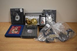 A collection of pocket watches including three new in packaging by Editions Atlas Collections, two