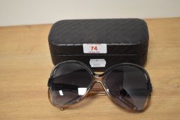 A cased pair of Balenciaga Edition fashion sunglasses with case