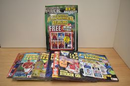 Eight Merlin Topps Sticker Albums, Premier League 96, 97, 98, 99,2000, 2001, 202 and 2003, all