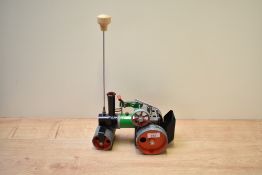 A Mamod Live Steam Roller, missing burner