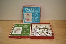 Two Frederick Warne & Co Ltd Beatrix Potter Jig-Saw Puzzles, Tailor of Gloucester & Mrs Tiggy-