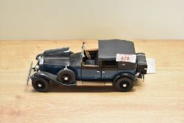 A 1988 Franklin Mint 1:24 scale Die-cast, 1929 Rolls Royce Phantom I with tag and certificates, in