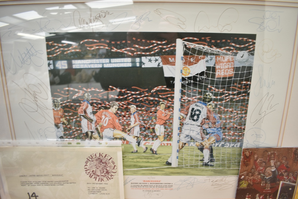 A framed limited edition print after Stewart W Beckett, Barcelona, Bayern Munich 1 Manchester United - Image 4 of 4
