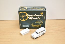 A Lansdowne Models (Brooklin Models) 1:43 scale white metal model, LDM 100 1969 Austin A60 Suntor