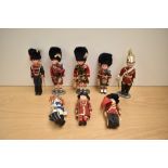 Eight Celluloid Souvenir Dolls, Beefeater Guards and similar