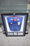 A framed Adadas Team GB Sir Chris Hoy Shirt bearing signature along with photograph montage, with
