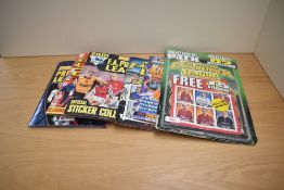 Six Merlin Topps Sticker Albums, Premier League 99, 2000, 2001, 2002, 2003 and 1998 Kick Off