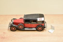 A 1990 Franklin Mint 1:24 scale Die-cast, 1935 Mercedes-Benz 770K Grosser with tag and certificates,