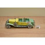 A 1987 Franklin Mint 1:24 scale Die-cast, 1930 Duesenberg J Derham Tourster with tag and