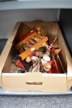 A box of mixed vintage Toys including View-Masters with Slides, wooden Abacus and miniature