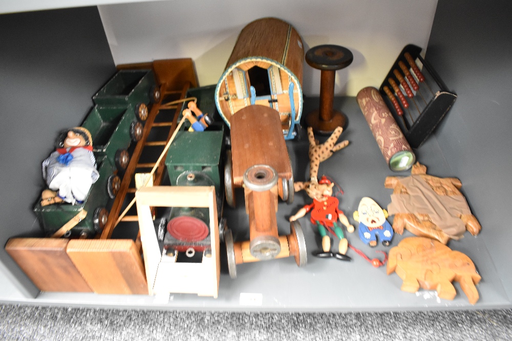 A collection of wooden Toys including Trains, Puzzles, Climbing Sets etc