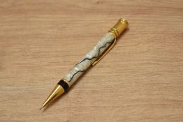 A Parker Duofold International MK2 propelling pencil in black and pearl.