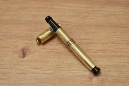 A Europa Safety pen in gold fill having URC 585 retractable nib. Nib bent and retractable