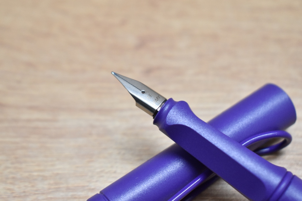 A Lamy Safari cartridge fill fountain pen in violet having Lamy EF nib. - Image 2 of 3