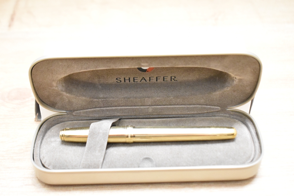A boxed Sheaffer Prelude 368 converter fill gold plated having Sheaffer M nib. Small amount of - Image 4 of 4