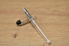 A Waterman Philleous Culter crystal clear cartridge fill fountain pen having Waterman Paris F nib.