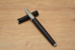 A boxed Lamy Studio cartridge fill fountain pen in matt black having M Lamy nib.