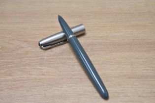 A Parker 51 aerometric fill fountain pen in dove grey with stainless steel cap
