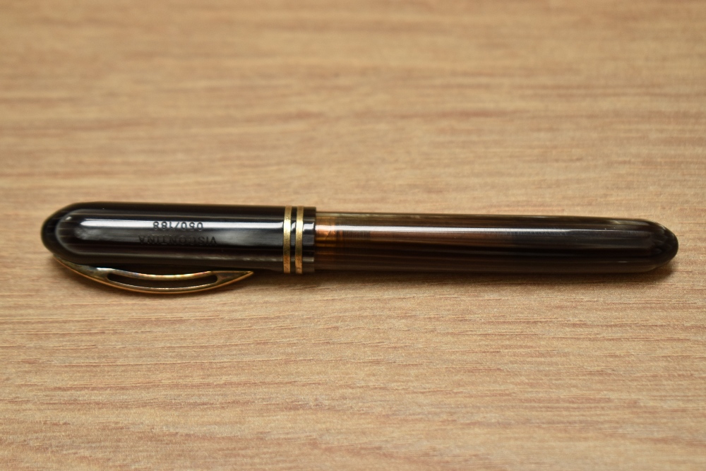 A boxed limited edition Visconti Viscontina pump fill fountain pen No.50/188 in grey striated having - Image 3 of 4